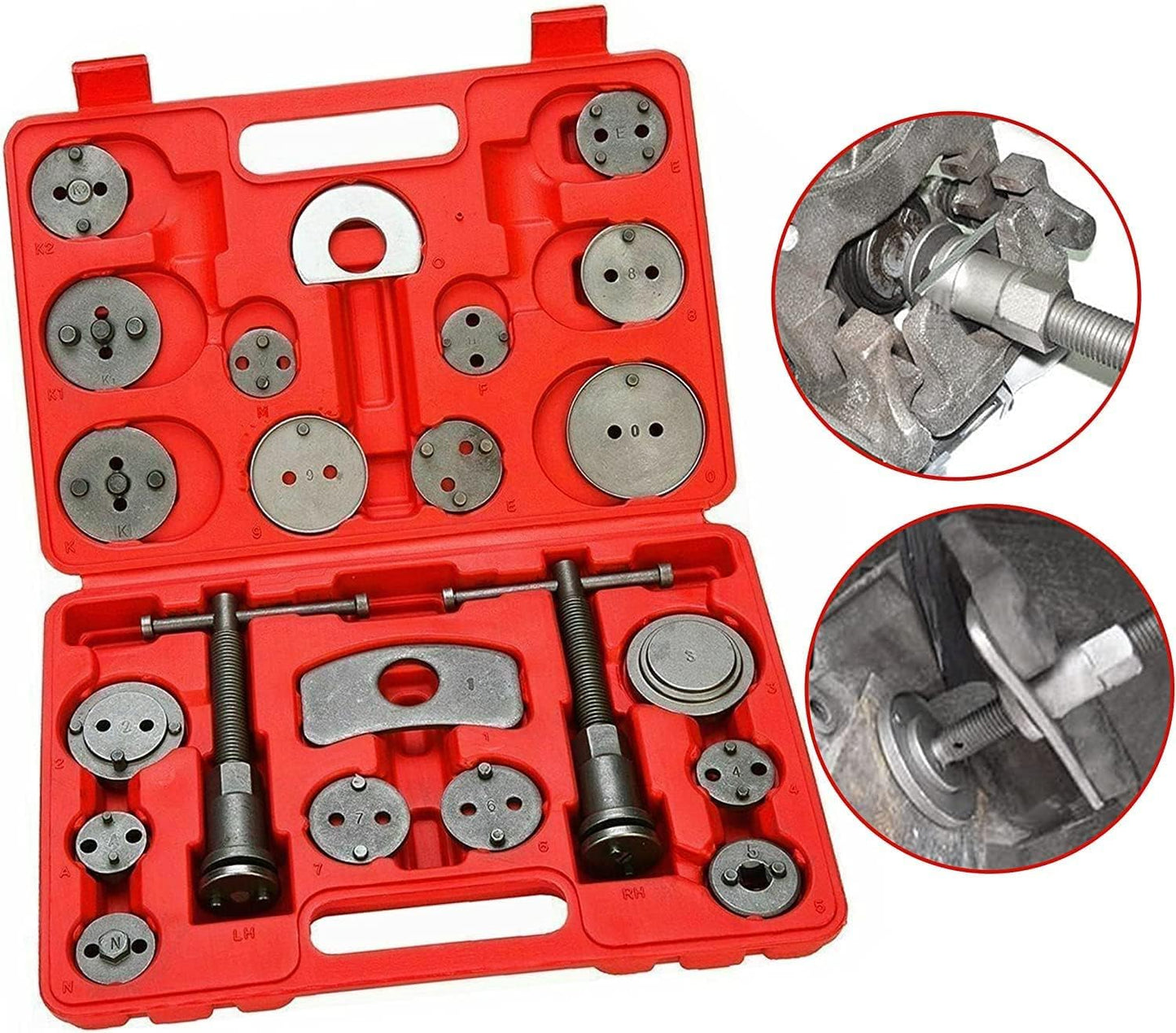 Universal Car Disc Brake Caliper Piston Rewind Tool Set, Compressor Wind Back Repair Tool Kit for Cars Brake Pad 22PCS
