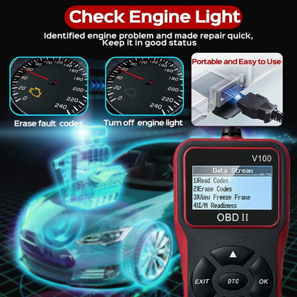 Car OBD2 Scanner Diagnostic Scanner Code Reader Engine Fault Code Read Code Erase Code Battery Test Engine Light Can Diagnose Scan Tool for All OBD II Protocol Cars since 1996