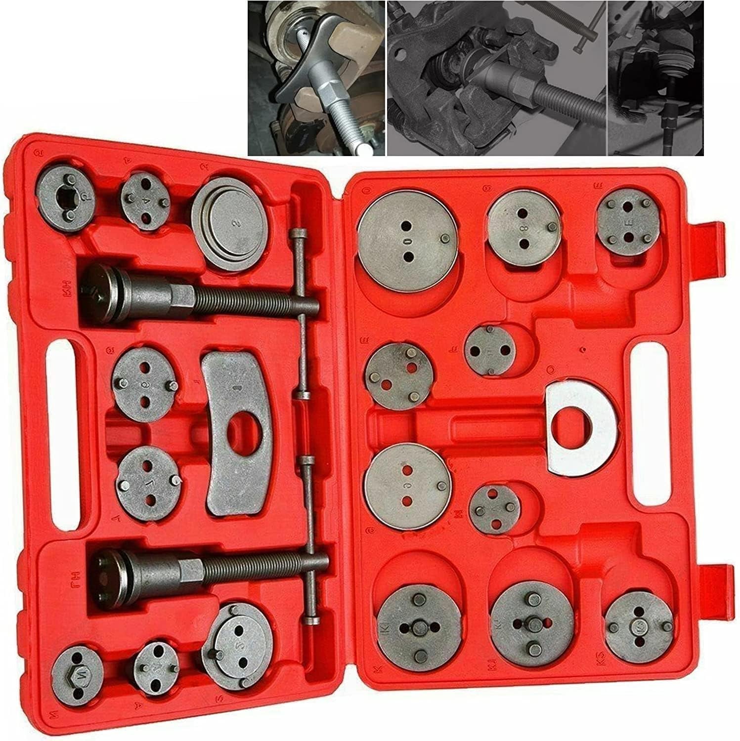 Universal Car Disc Brake Caliper Piston Rewind Tool Set, Compressor Wind Back Repair Tool Kit for Cars Brake Pad 22PCS