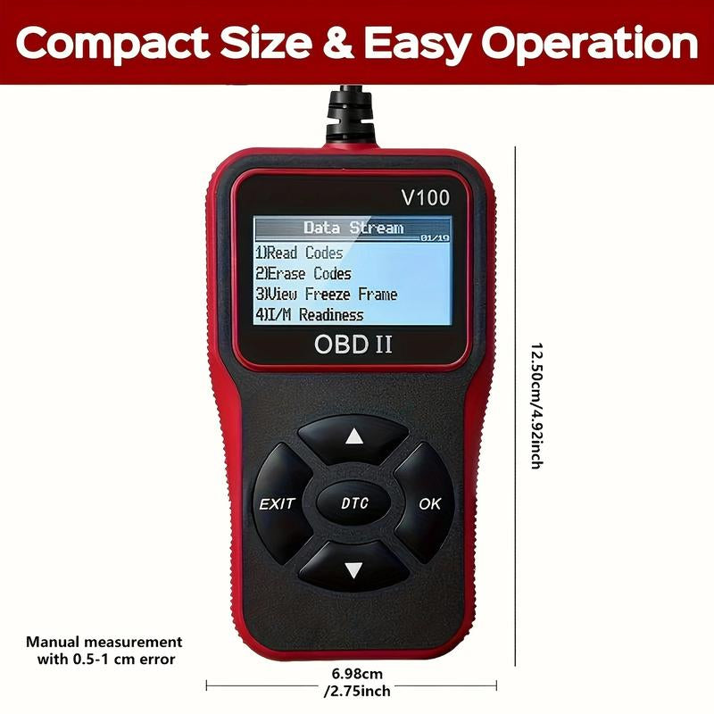 Car OBD2 Scanner Diagnostic Scanner Code Reader Engine Fault Code Read Code Erase Code Battery Test Engine Light Can Diagnose Scan Tool for All OBD II Protocol Cars since 1996