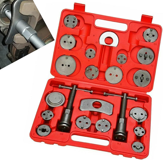 Universal Car Disc Brake Caliper Piston Rewind Tool Set, Compressor Wind Back Repair Tool Kit for Cars Brake Pad 22PCS