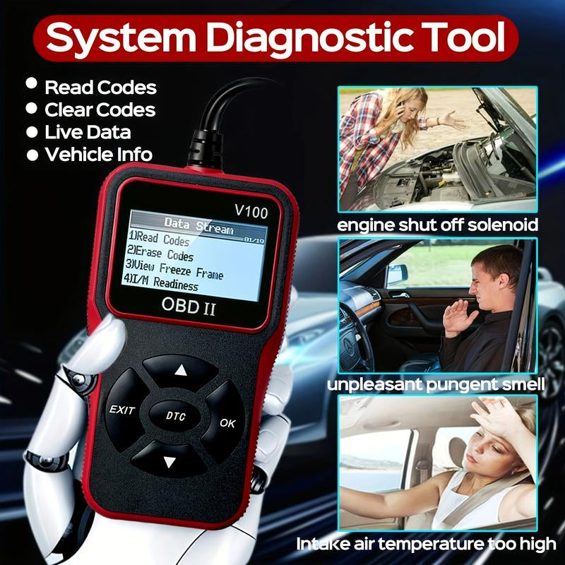 Car OBD2 Scanner Diagnostic Scanner Code Reader Engine Fault Code Read Code Erase Code Battery Test Engine Light Can Diagnose Scan Tool for All OBD II Protocol Cars since 1996