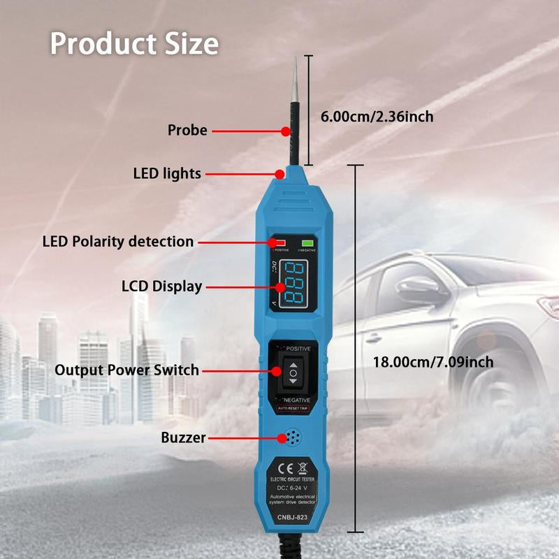 Power Circuit Probe Tester, 6-24V DC Automotive Original Short Circuit Test Light, Automotive Continuity Tester, Professional Car Power Circuit Tester, Car Accessories